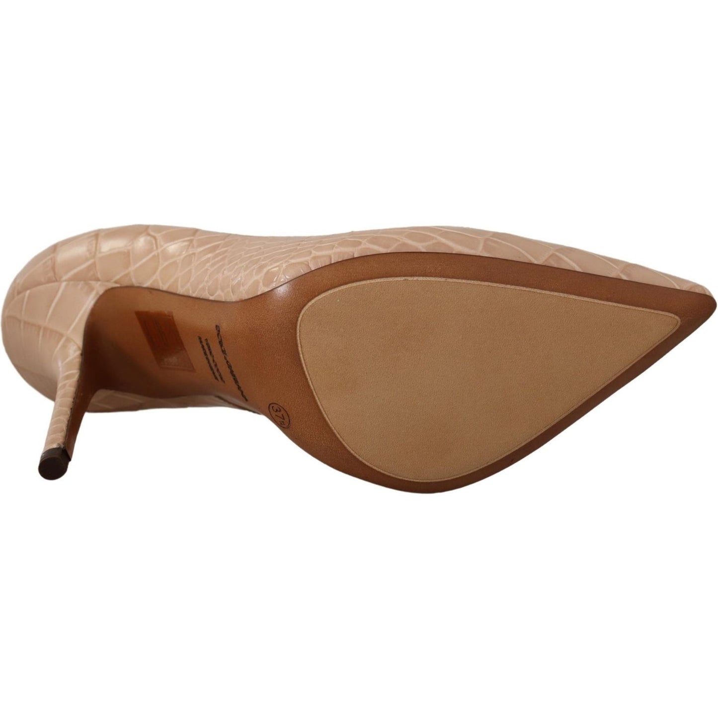 Dolce & Gabbana Elegant Beige Nude Leather Pumps Dolce & Gabbana Sienna