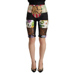 Dolce & Gabbana Multicolor Patchwork High Waist Cropped Pants
