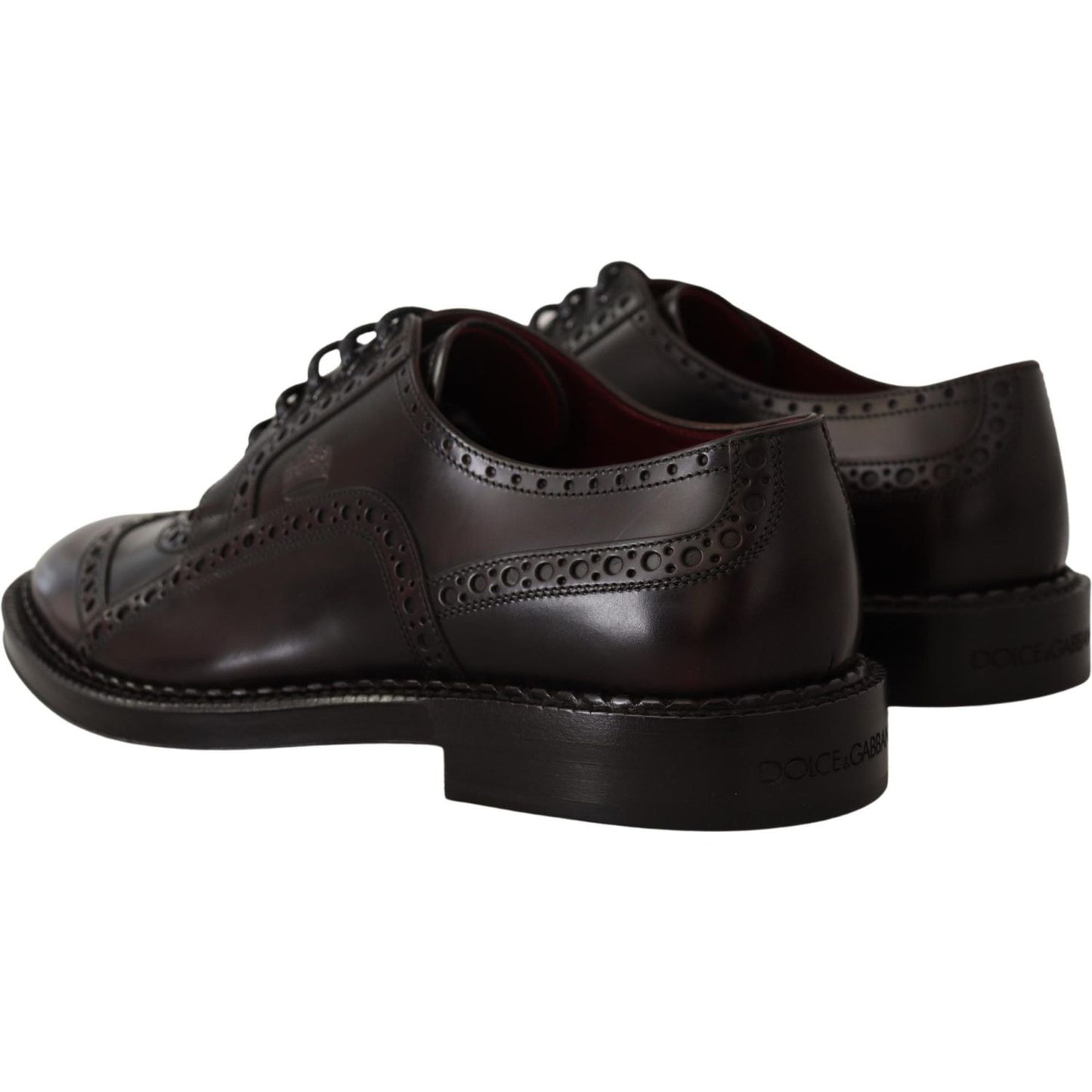 Dolce & Gabbana Elegant Purple Leather Derby Formal Shoes Dolce & Gabbana Black