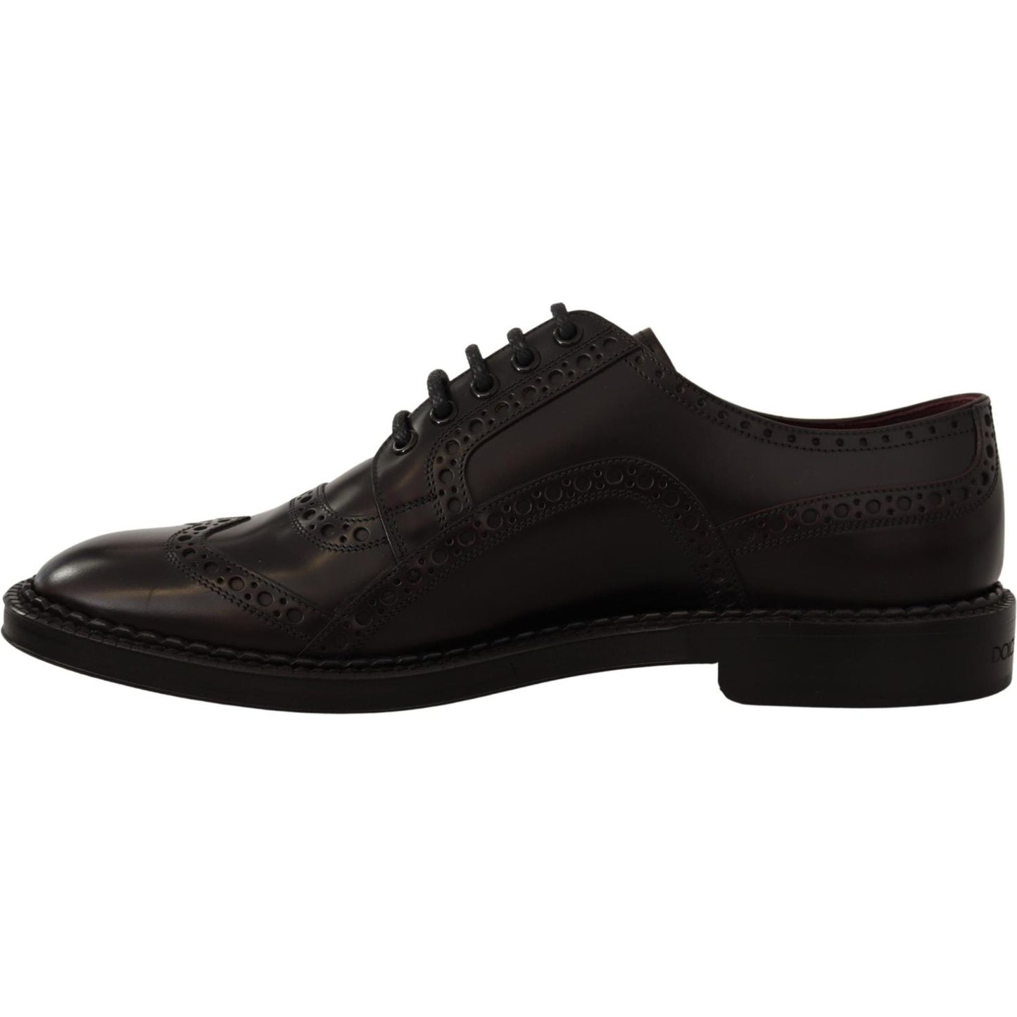 Dolce & Gabbana Elegant Purple Leather Derby Formal Shoes Dolce & Gabbana Black