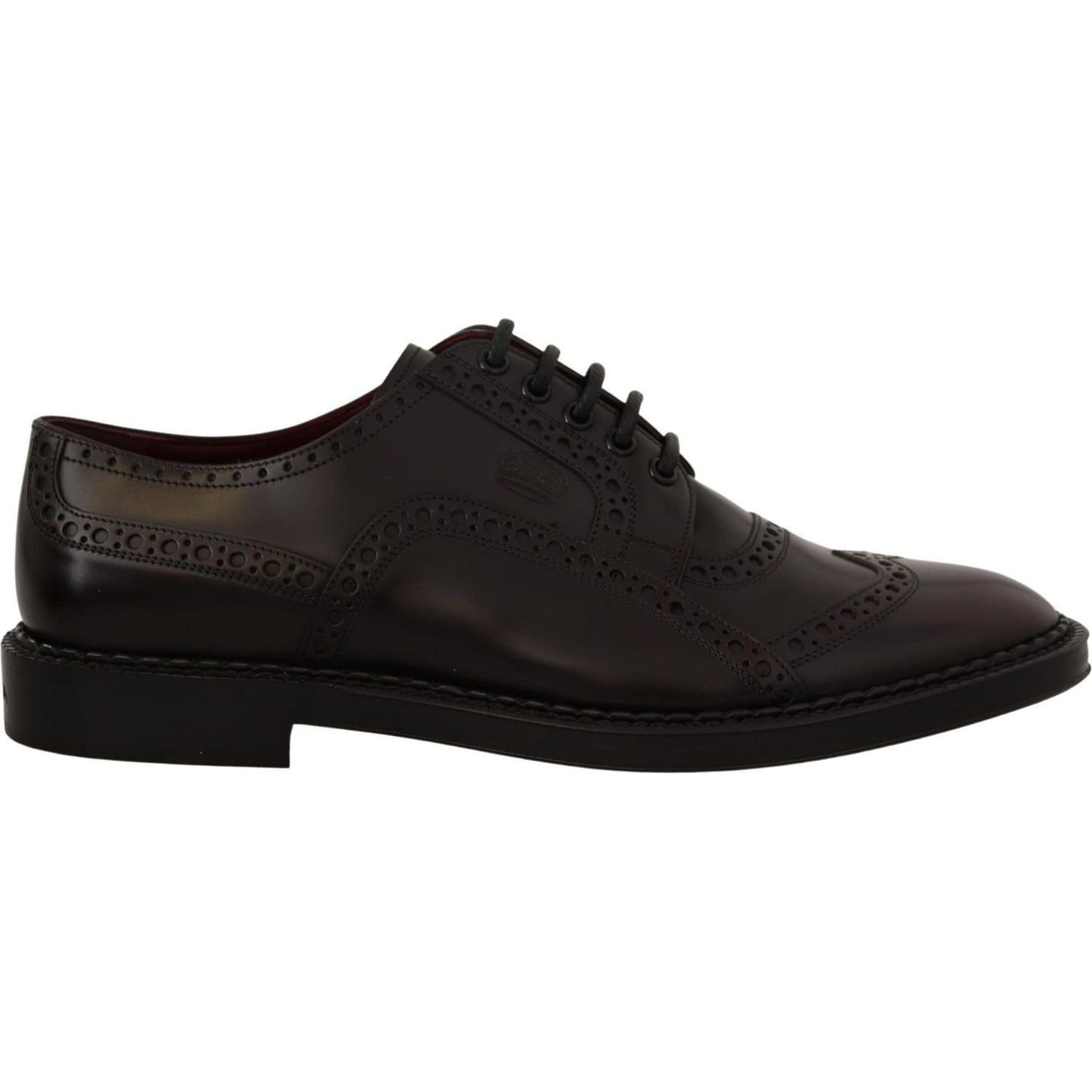 Dolce & Gabbana Elegant Purple Leather Derby Formal Shoes Dolce & Gabbana Black