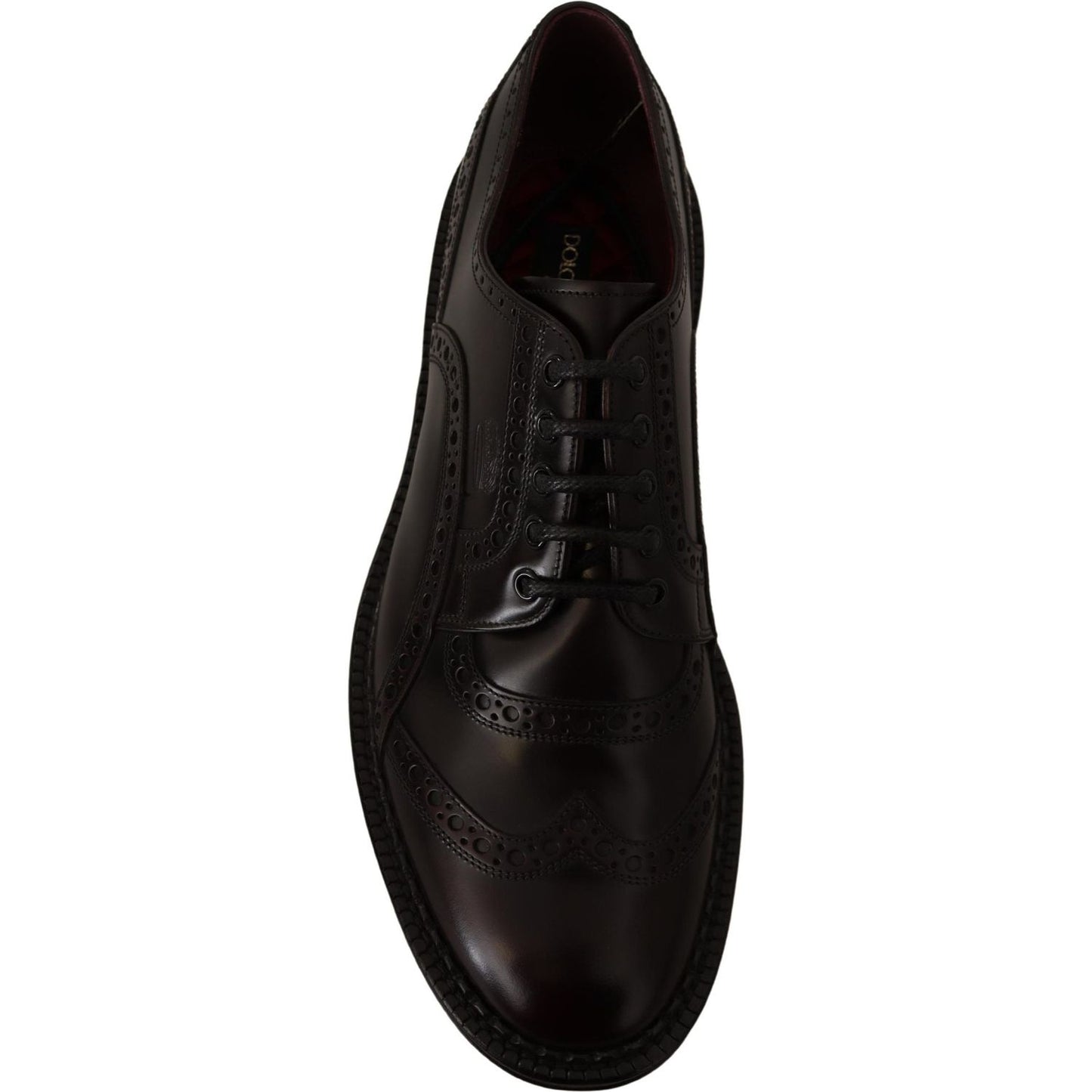 Dolce & Gabbana Elegant Purple Leather Derby Formal Shoes Dolce & Gabbana Black