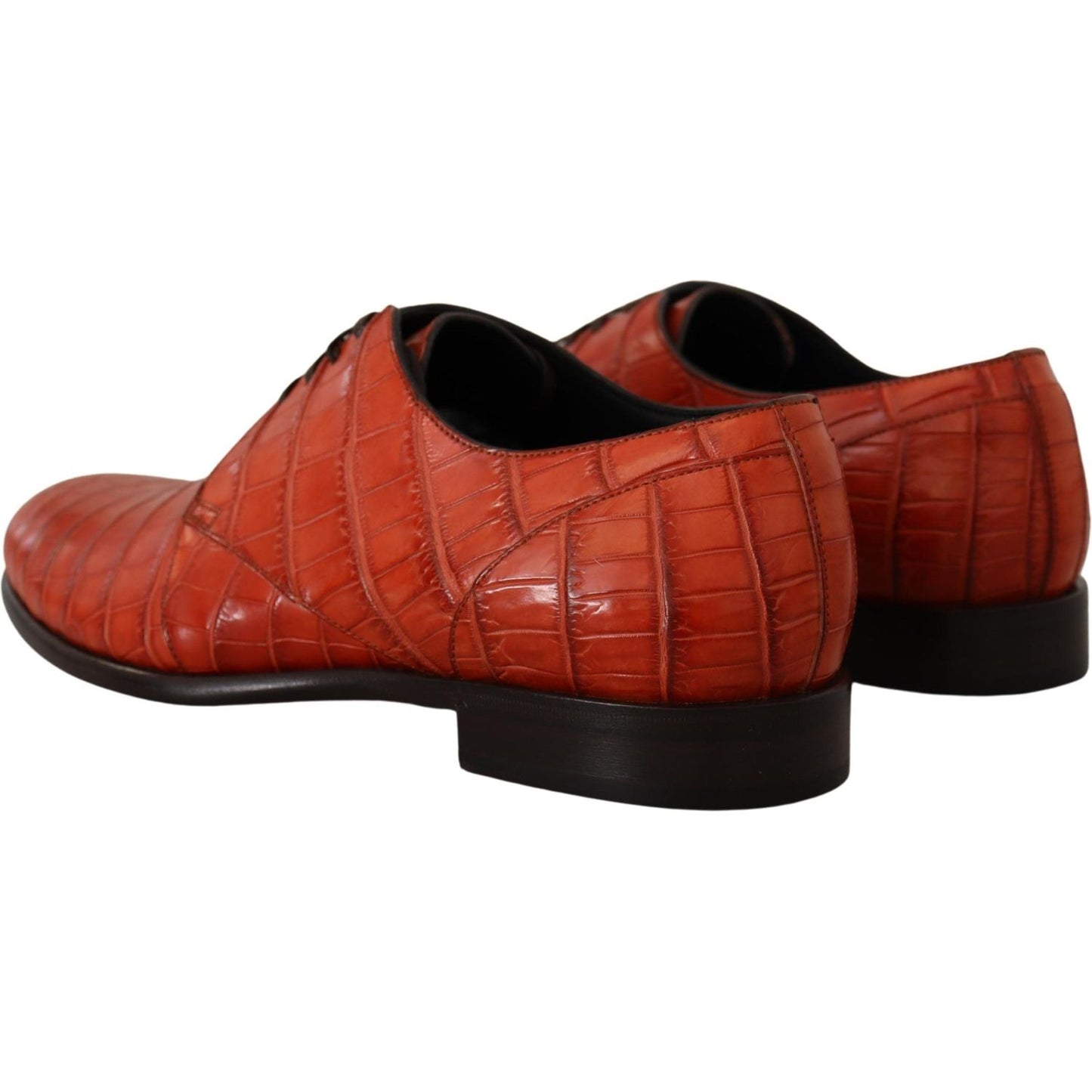 Dolce & Gabbana Exquisite Exotic Croc Leather Lace-Up Dress Shoes Dolce & Gabbana Brown
