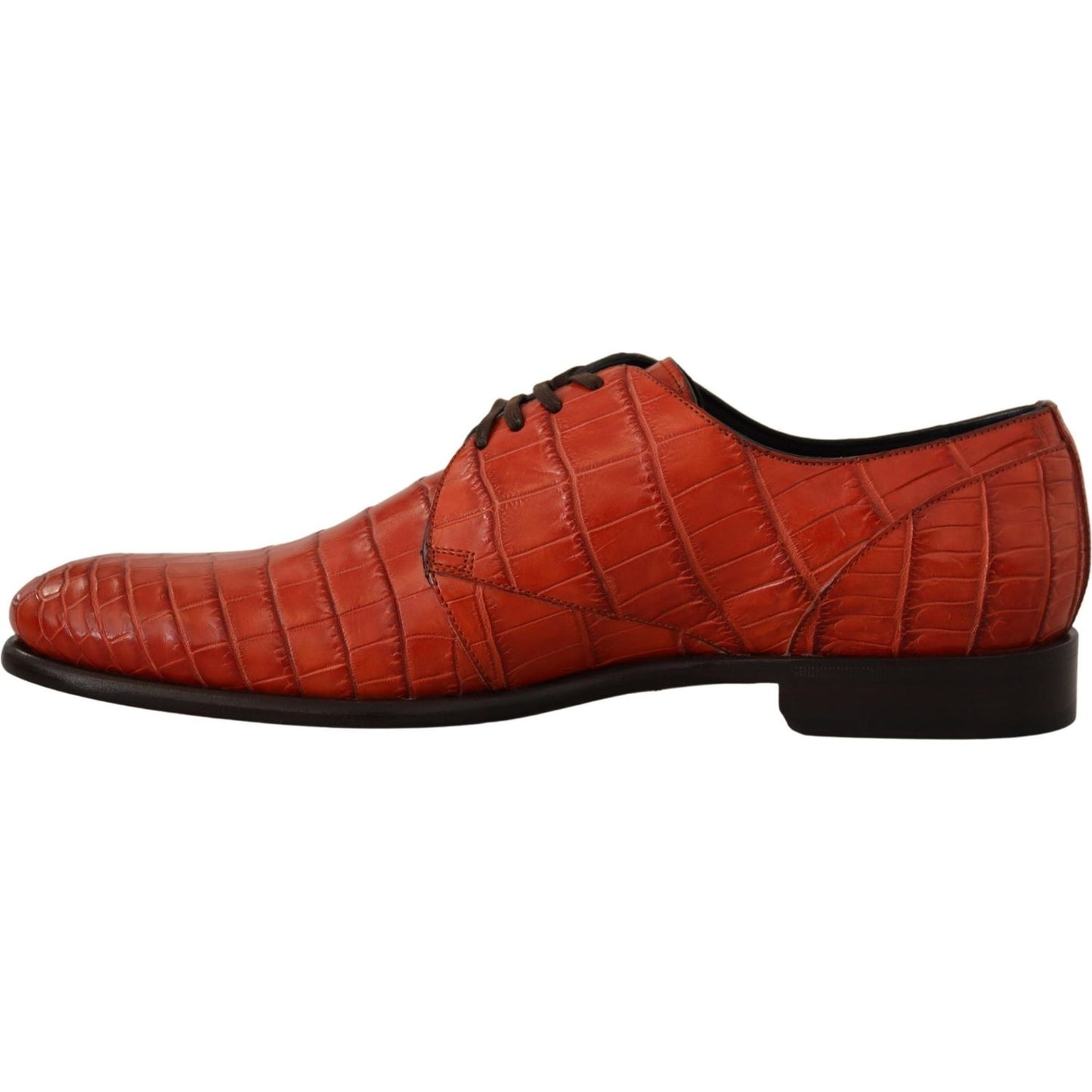 Dolce & Gabbana Exquisite Exotic Croc Leather Lace-Up Dress Shoes Dolce & Gabbana Brown