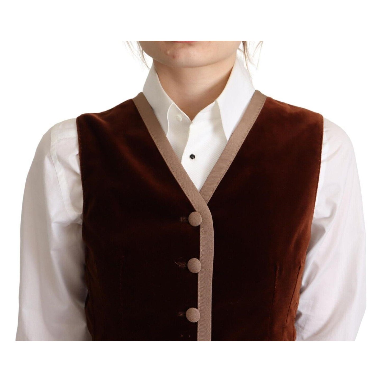 Dolce & Gabbana Elegant Bordeaux Velvet Sleeveless Top Dolce & Gabbana Black