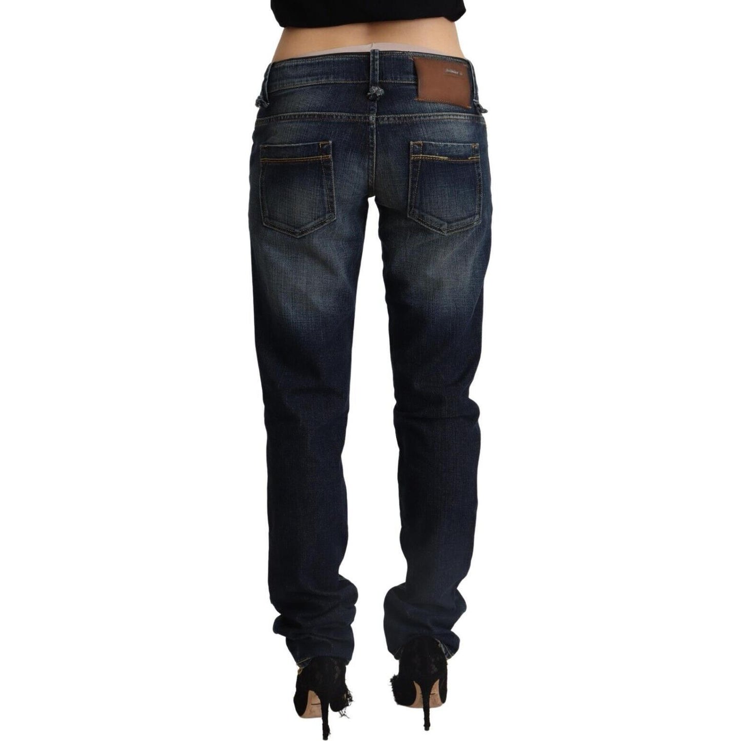 Acht Chic Dark Blue Low Waist Skinny Jeans Acht Black