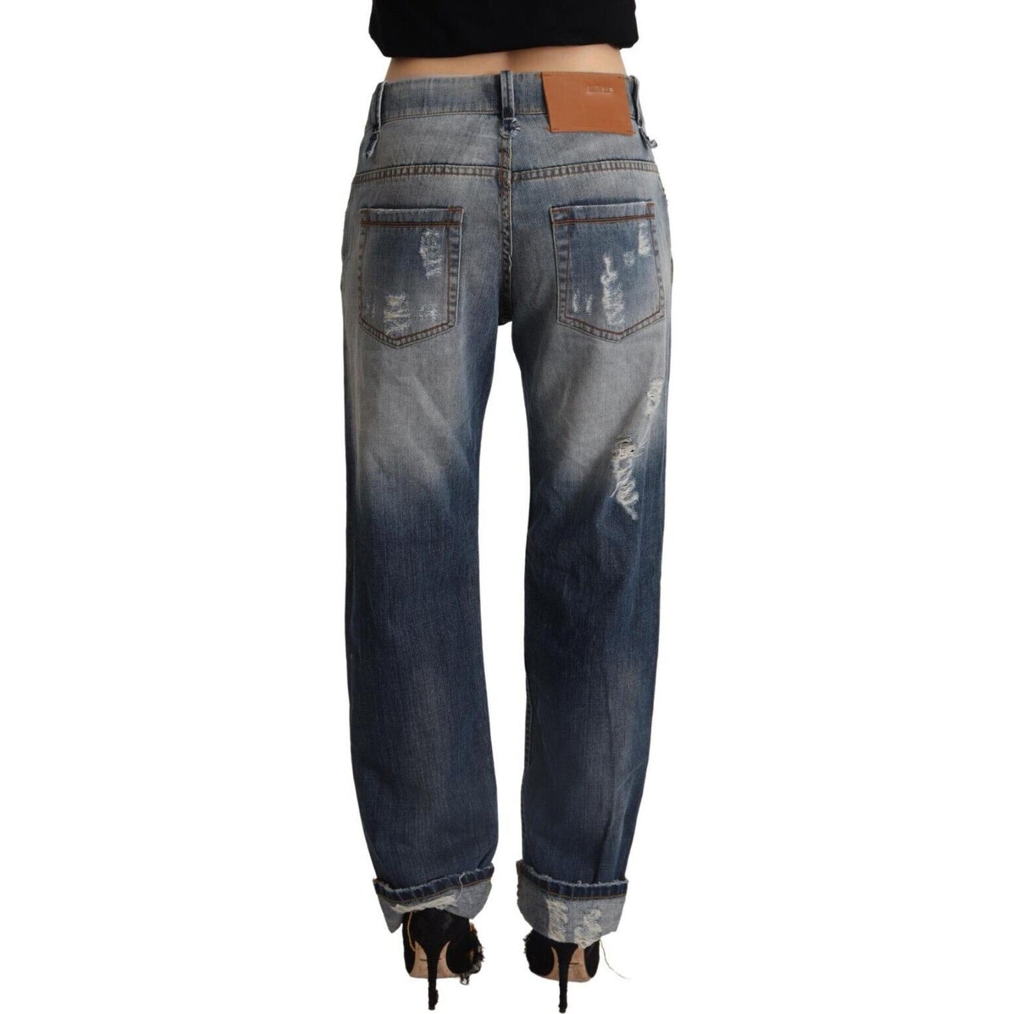 Acht Chic Mid Waist Baggy Fit Denim Acht Dark Slate Gray