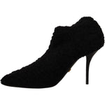 Dolce & Gabbana Black Stiletto Heels Mid Calf Women Boots