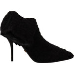 Dolce & Gabbana Black Stiletto Heels Mid Calf Women Boots