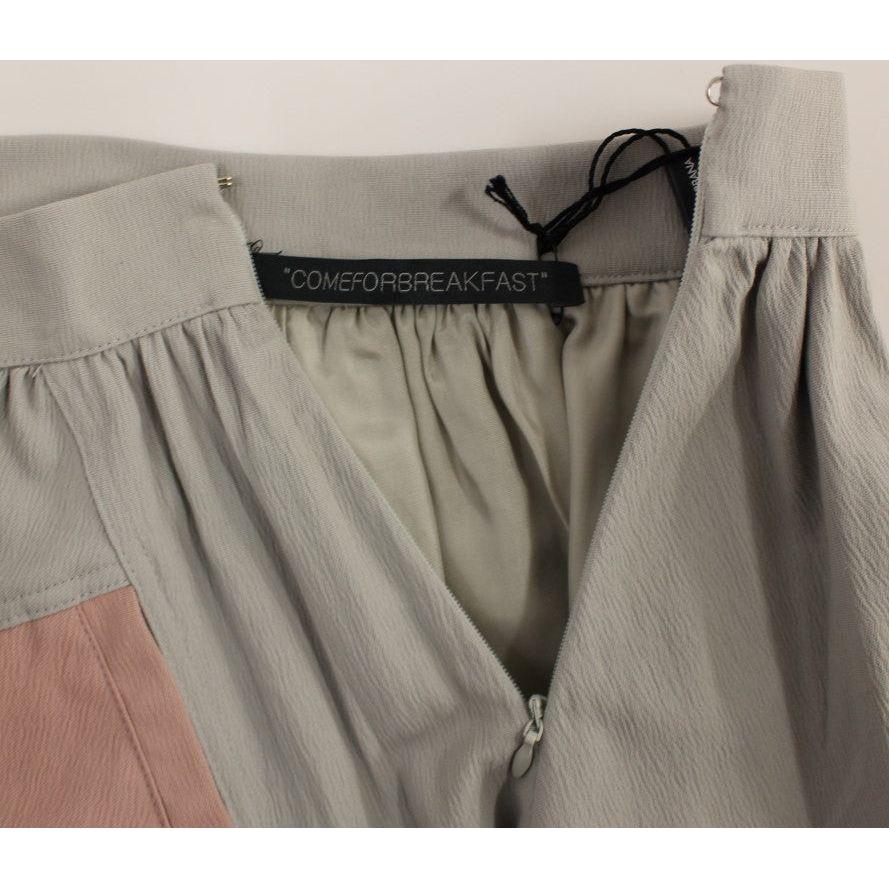 Comeforbreakfast Sleek Pleated Mini Skirt in Pink and Gray Comeforbreakfast Slate Gray