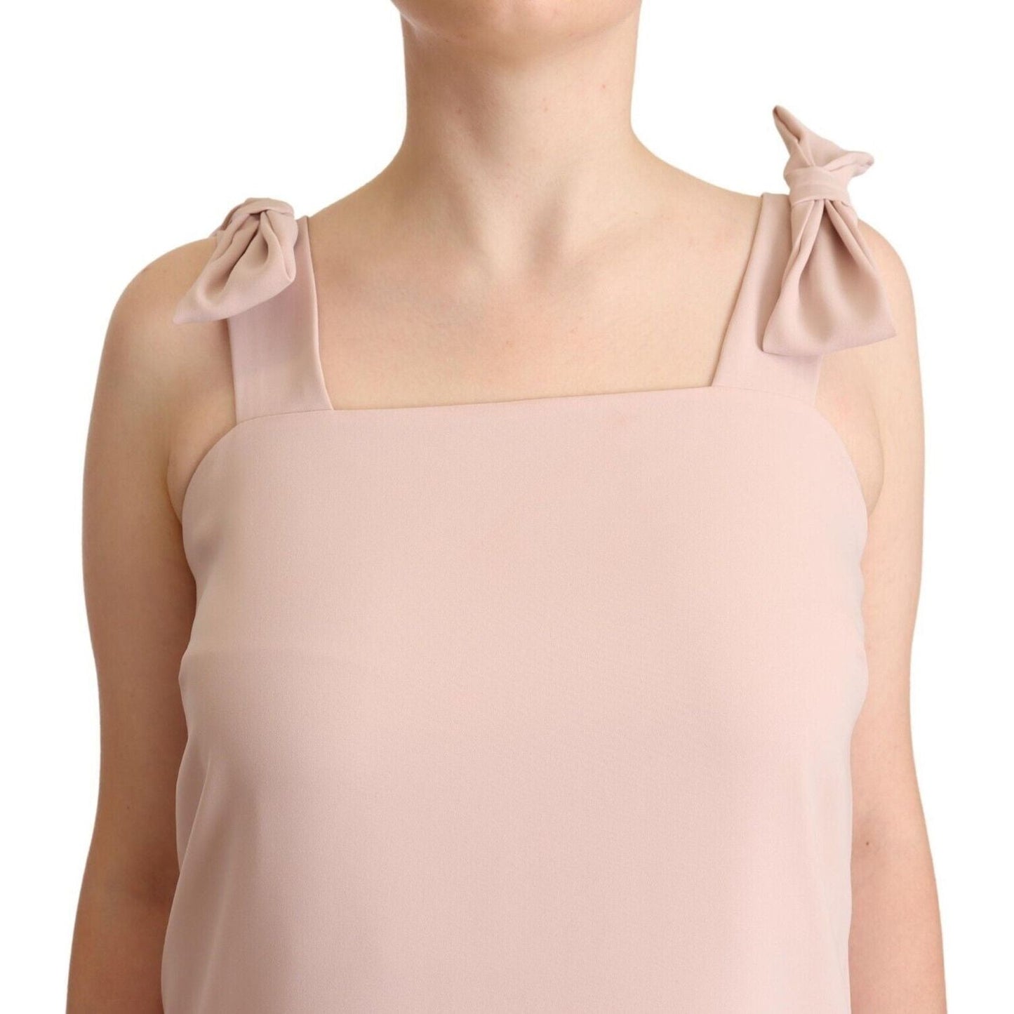 P.A.R.O.S.H. Chic Sleeveless Midi Dress with Feather Trim P.A.R.O.S.H. Wheat