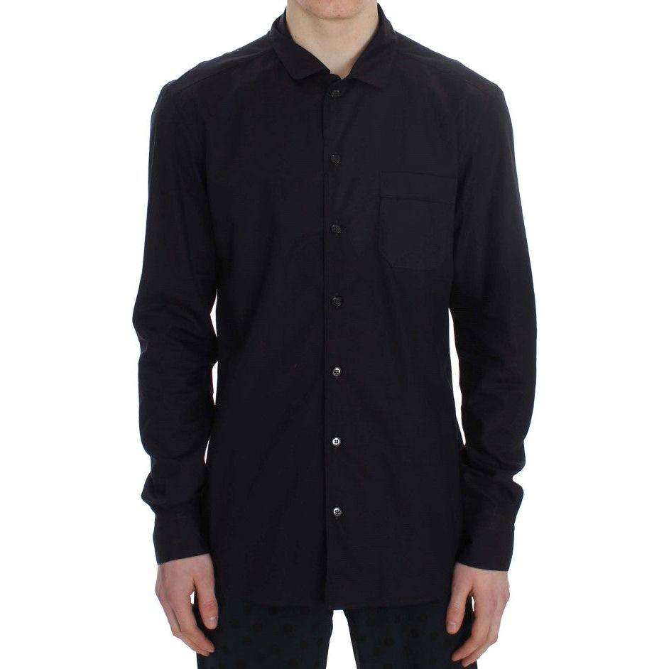Dolce & Gabbana Elegant Purple Striped Cotton Nightshirt Dolce & Gabbana Black
