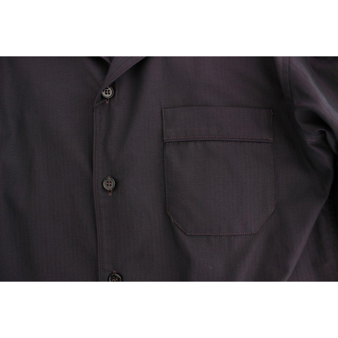 Dolce & Gabbana Elegant Purple Striped Cotton Nightshirt Dolce & Gabbana Dark Slate Gray