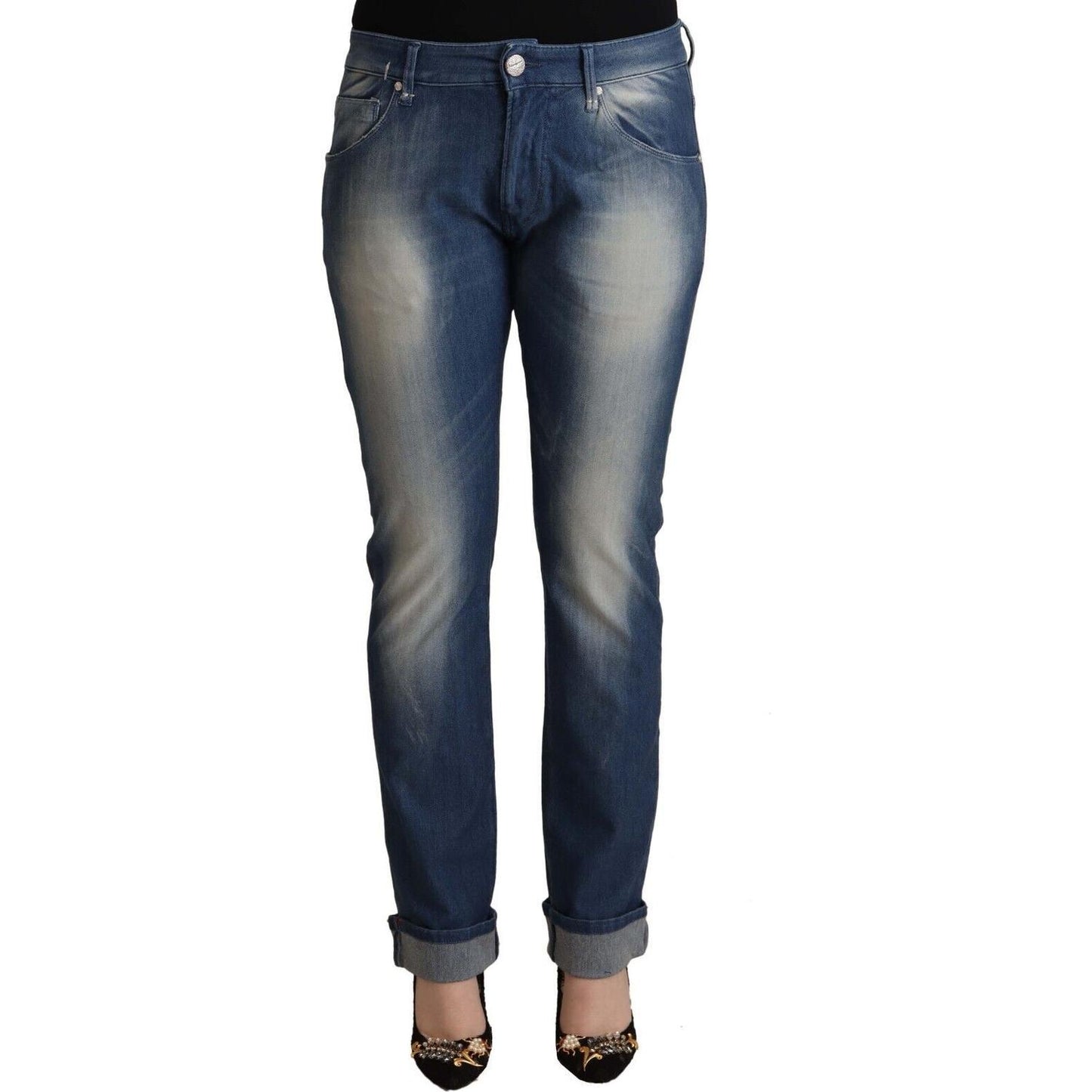 Acht Chic Mid Waist Skinny Denim Jeans Acht Dark Slate Gray