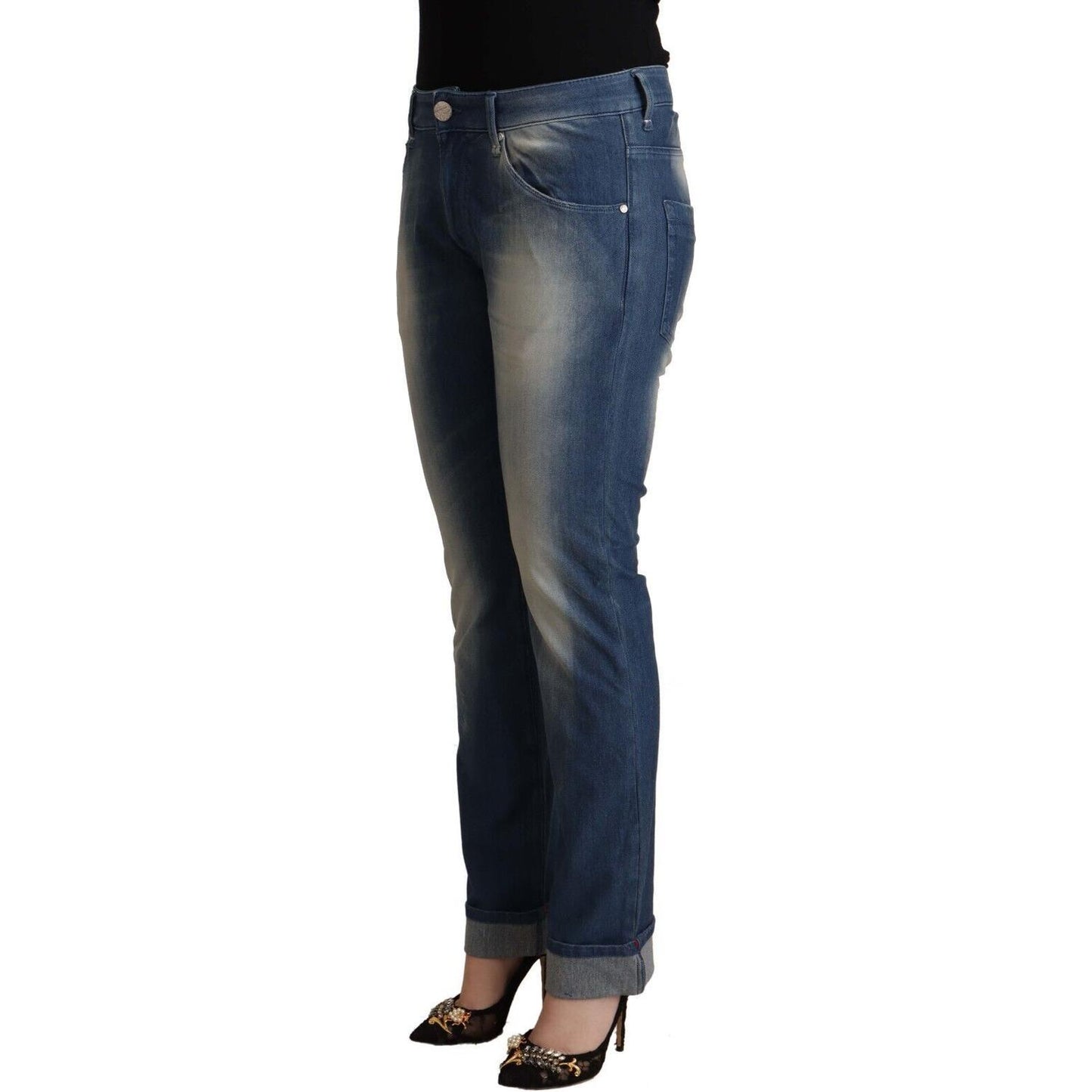 Acht Chic Mid Waist Skinny Denim Jeans Acht Dark Slate Gray