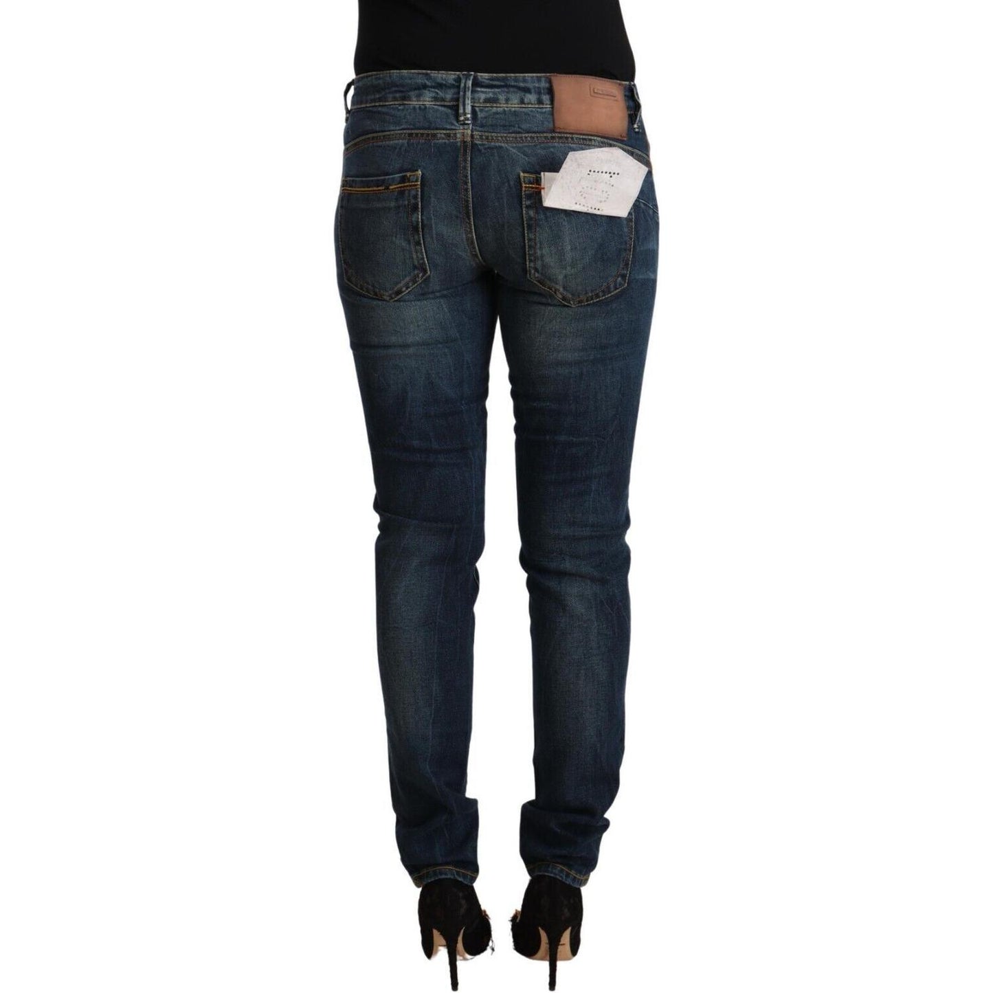 Acht Elegant Slim Fit Low Waist Denim Jeans Acht Dark Slate Gray