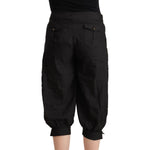 GF Ferre Chic Mid Waist Cropped Harem Pants GF Ferre Black