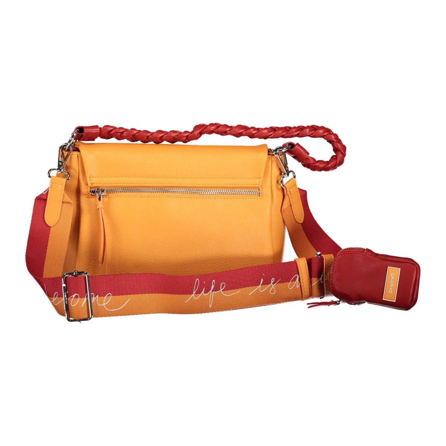 Desigual Chic Orange Shoulder Bag with Contrasting Details Desigual Coral