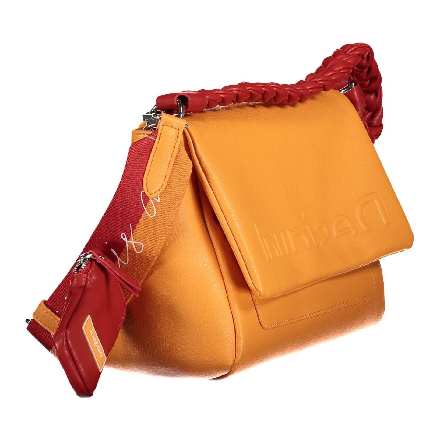 Desigual Chic Orange Shoulder Bag with Contrasting Details Desigual Coral