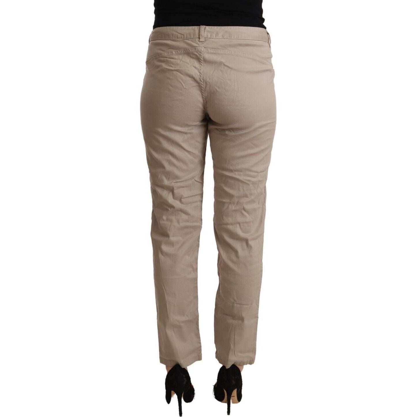 Acht Beige Mid Waist Tapered Pants Acht Slate Gray