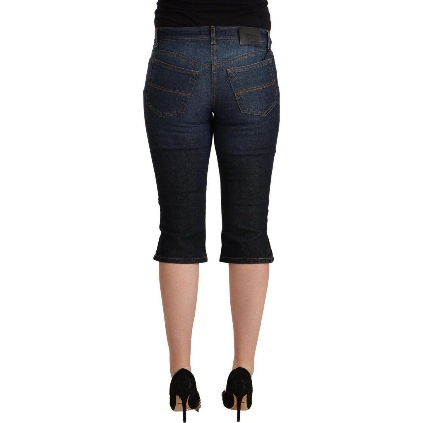 GF Ferre Chic Low Waist Capri Denim Pants GF Ferre Rosy Brown