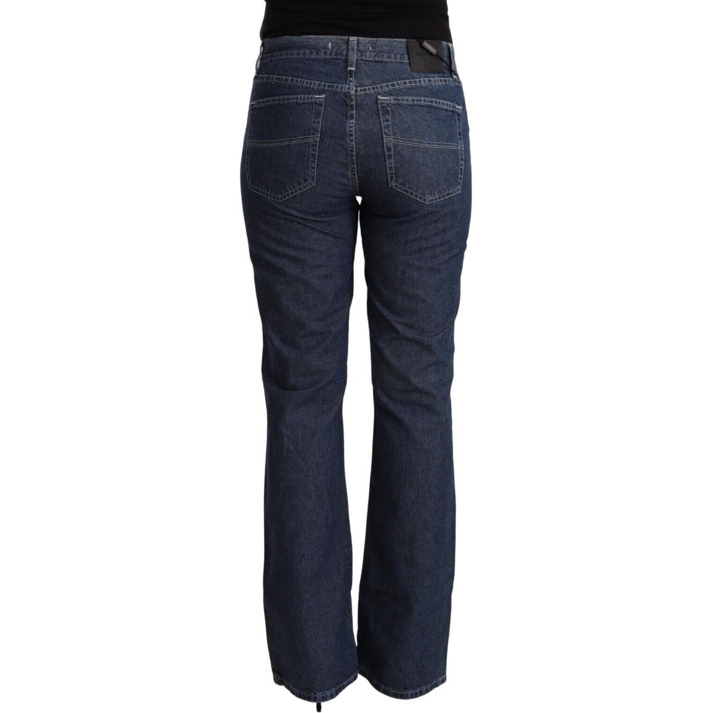 GF Ferre Elegant Flared Cotton Jeans GF Ferre Dark Slate Gray