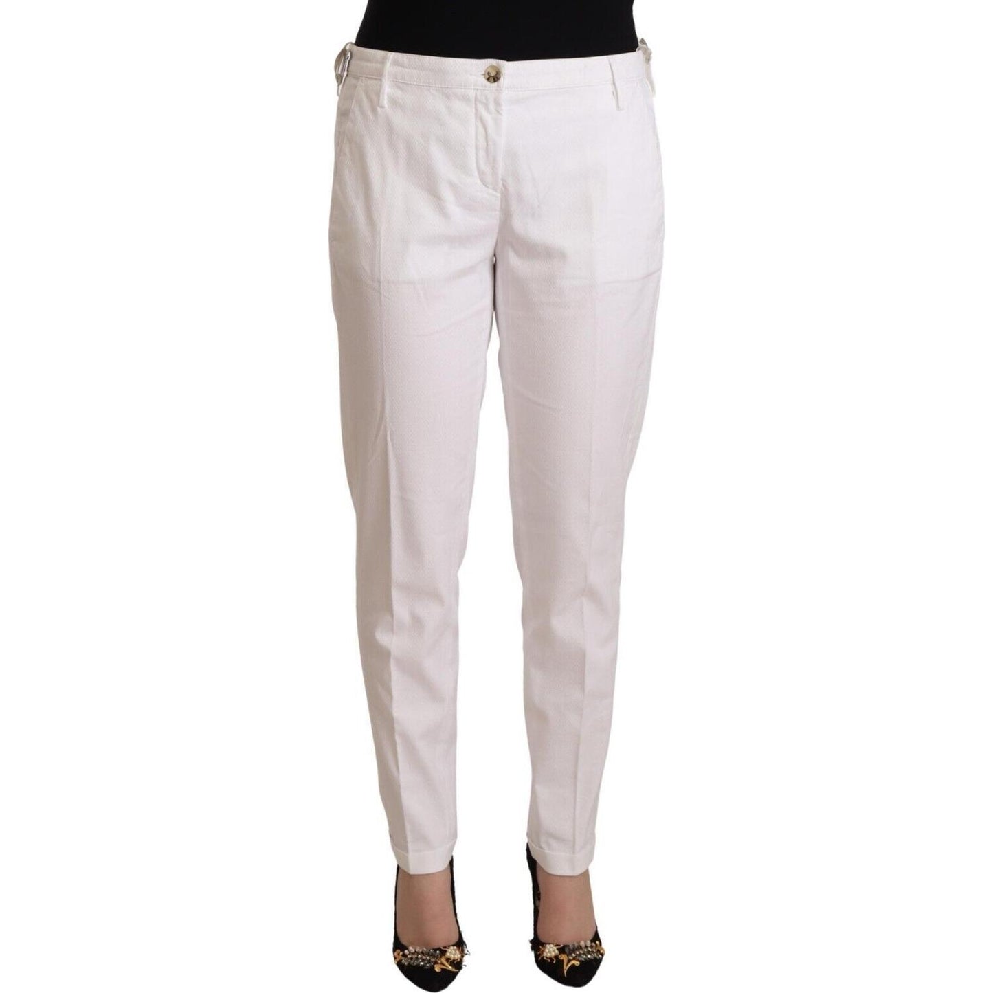Jacob Cohen Elegant Mid Waist Tapered Trousers Jacob Cohen Light Gray