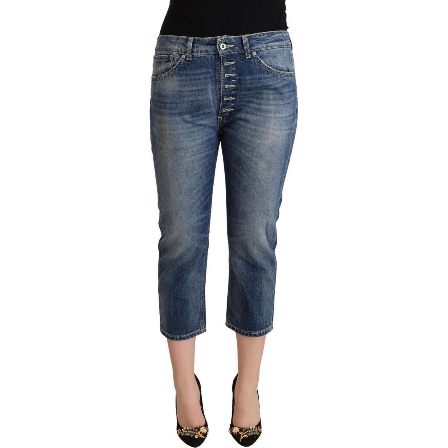 Dondup Elegant Mid-Waist Cotton Denim Jeans Dondup Dark Slate Gray