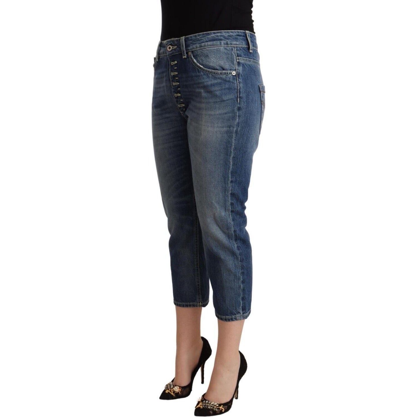 Dondup Elegant Mid-Waist Cotton Denim Jeans Dondup Dark Slate Gray
