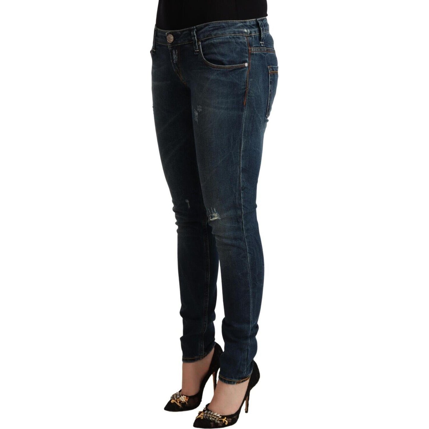 Acht Chic Low Waist Skinny Denim Jeans Acht Black