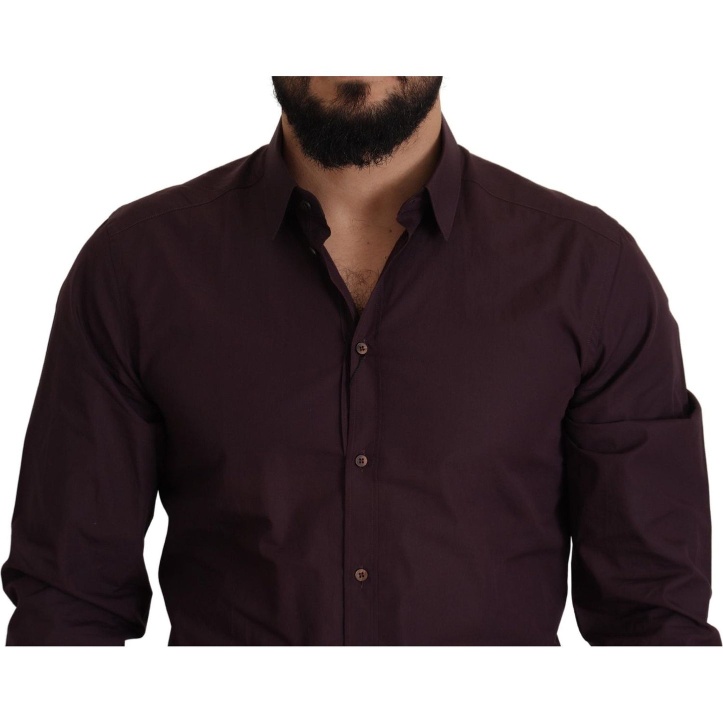 Dolce & Gabbana Regal Purple Slim Fit Dress Shirt Dolce & Gabbana Black