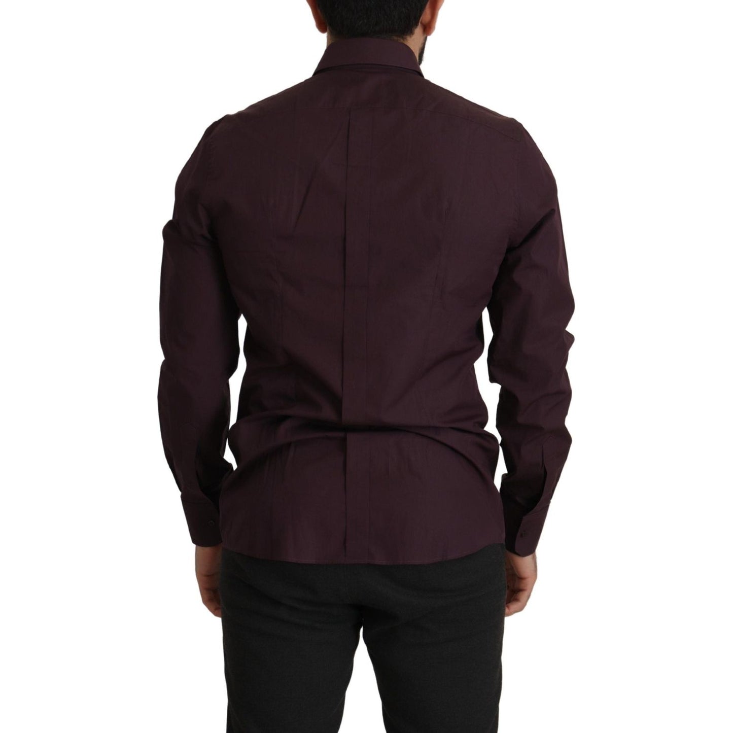 Dolce & Gabbana Regal Purple Slim Fit Dress Shirt Dolce & Gabbana Black
