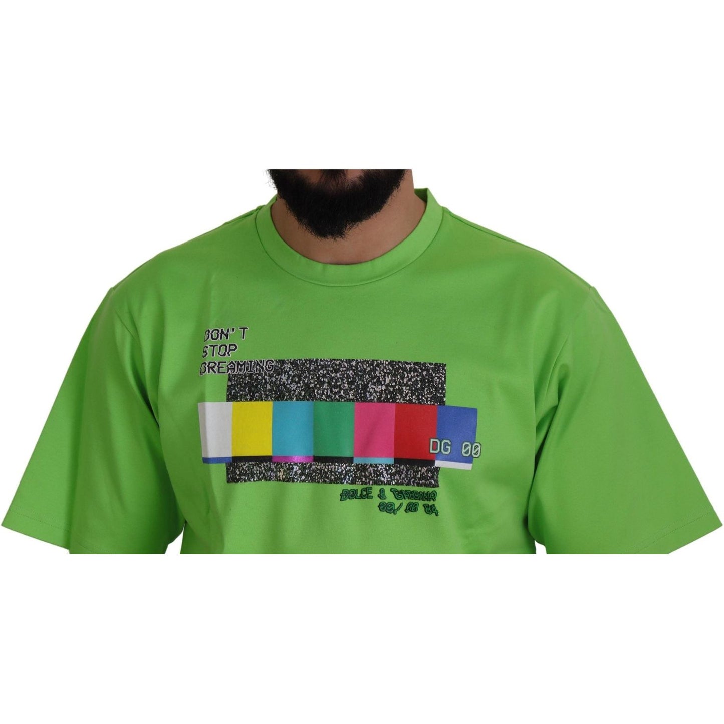 Dolce & Gabbana Chic Green Crewneck Short Sleeve Tee Dolce & Gabbana Olive Drab
