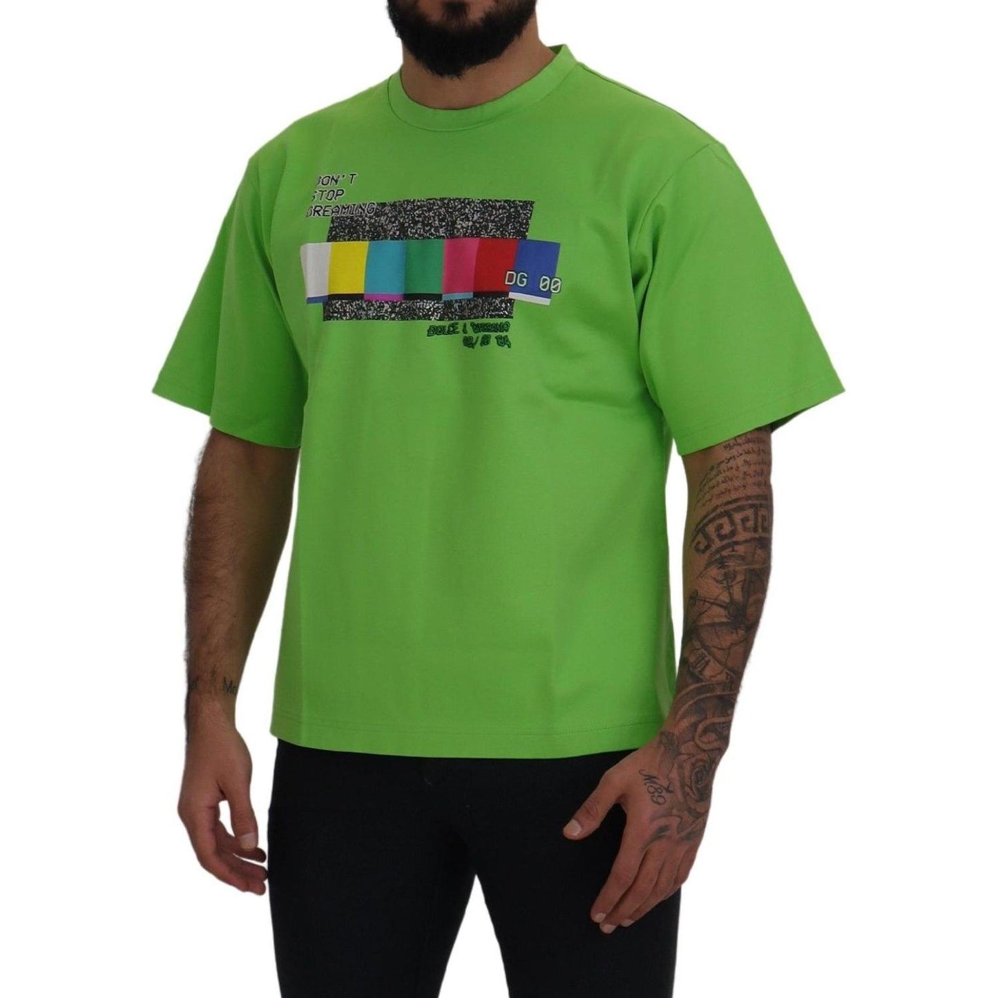 Dolce & Gabbana Chic Green Crewneck Short Sleeve Tee Dolce & Gabbana Olive Drab