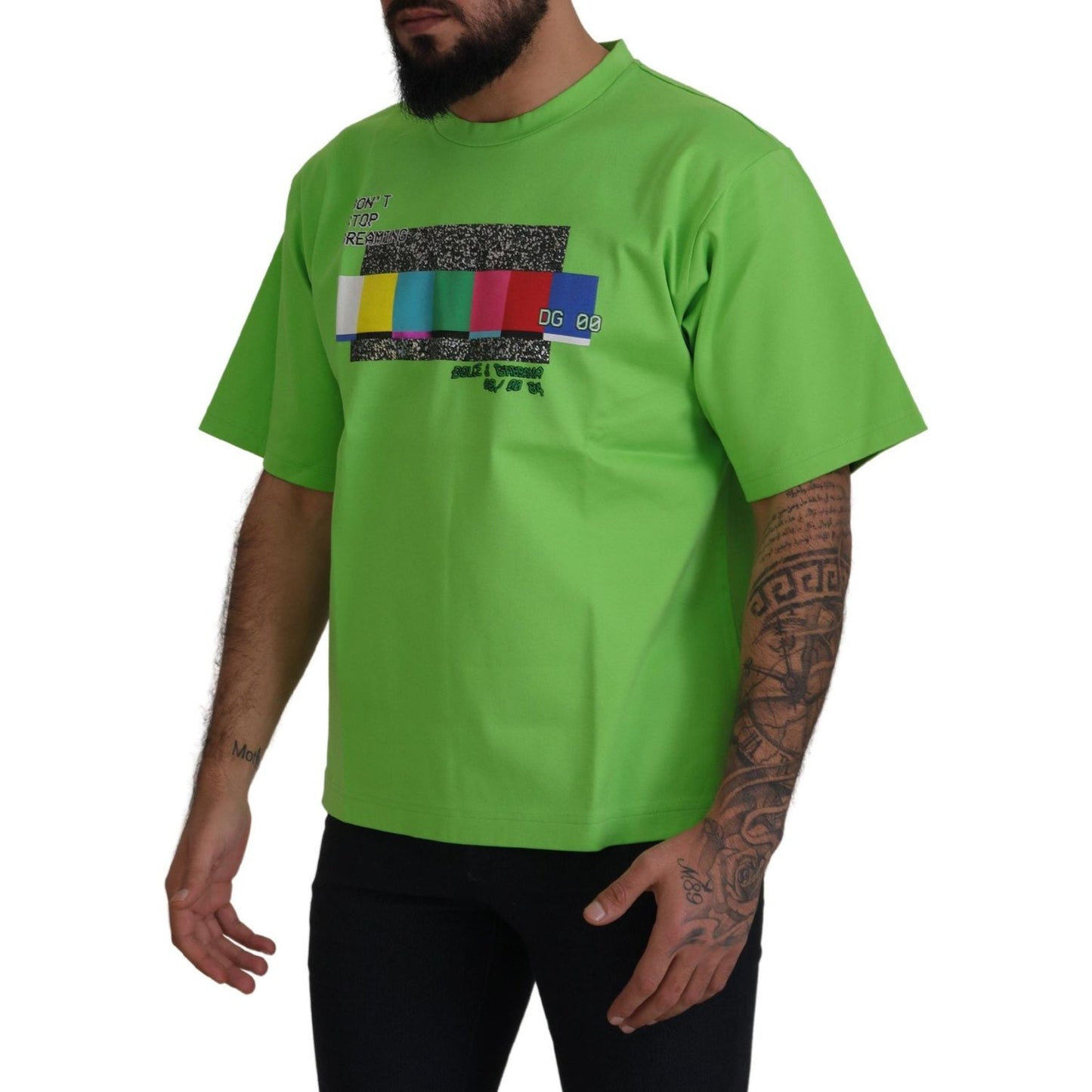 Dolce & Gabbana Chic Green Crewneck Short Sleeve Tee Dolce & Gabbana Olive Drab