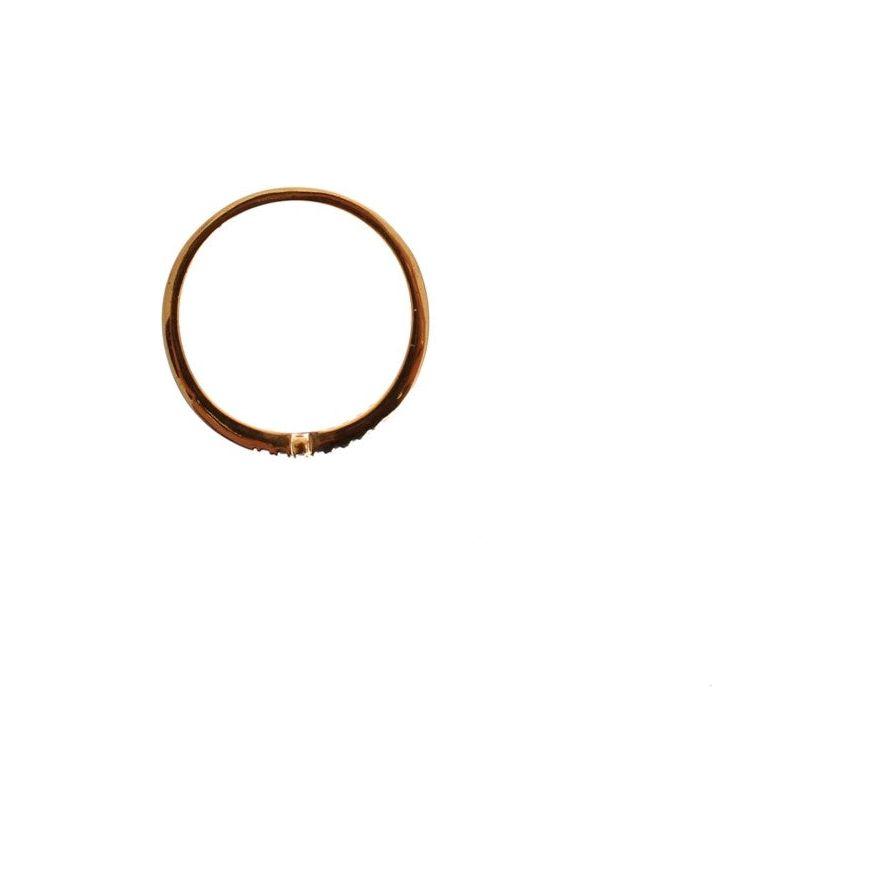 Nialaya Chic Handmade Golden CZ Crystal Ring Nialaya Antique White