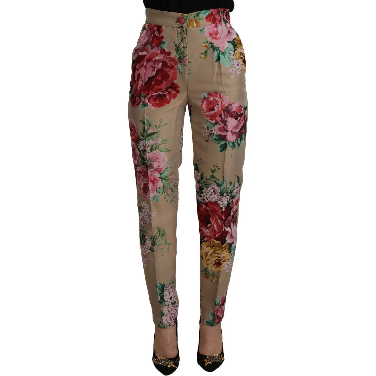 Dolce & Gabbana Floral High-Waist Dress Pants Dolce & Gabbana Dim Gray