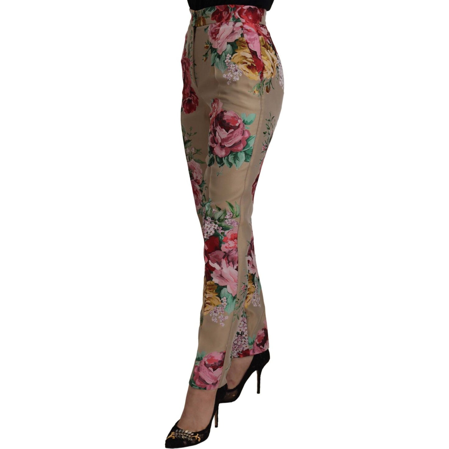 Dolce & Gabbana Floral High-Waist Dress Pants Dolce & Gabbana Dim Gray