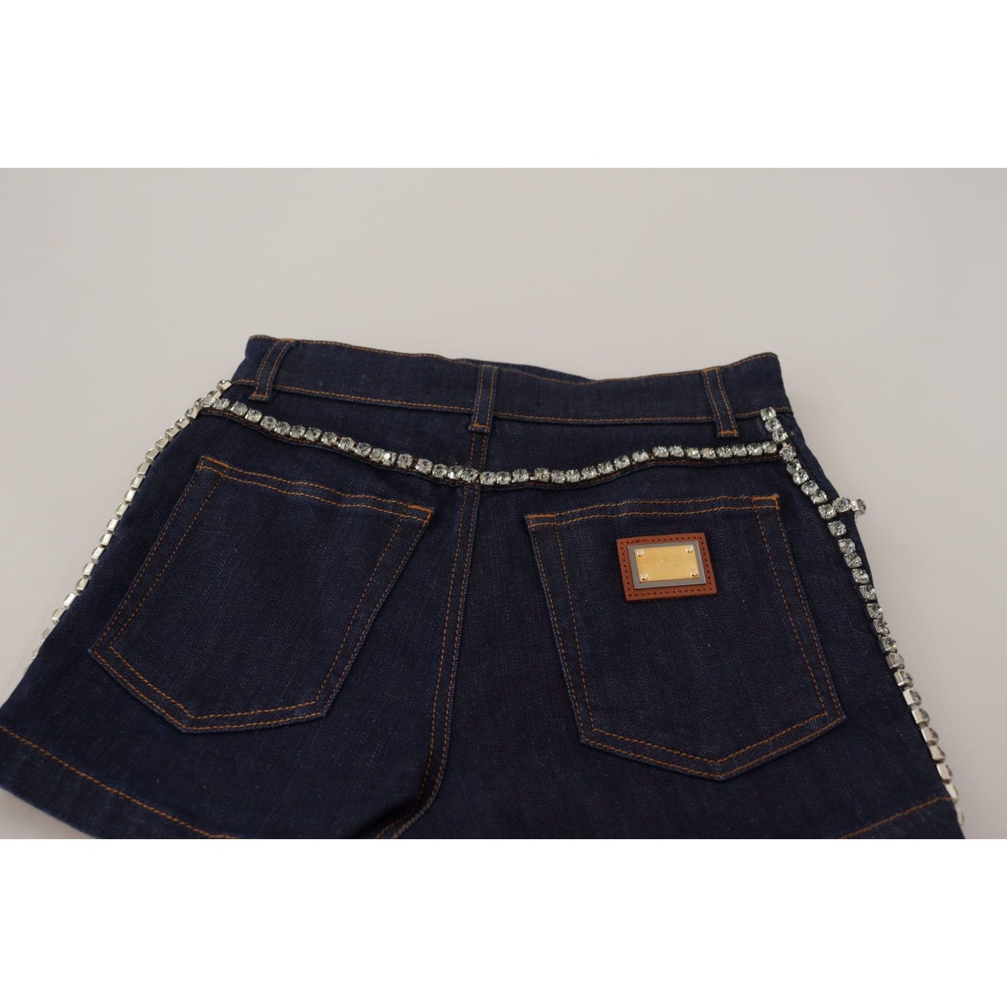 Dolce & Gabbana Chic High Waist Hot Pants Shorts with Crystal Detailing Dolce & Gabbana Black