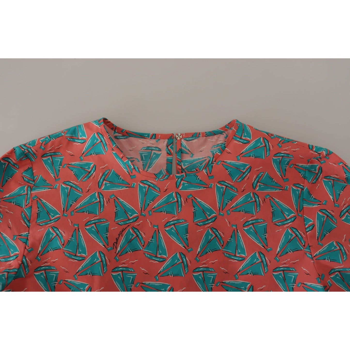Dolce & Gabbana Chic Pink Sailboat Print Cotton Top Dolce & Gabbana Rosy Brown