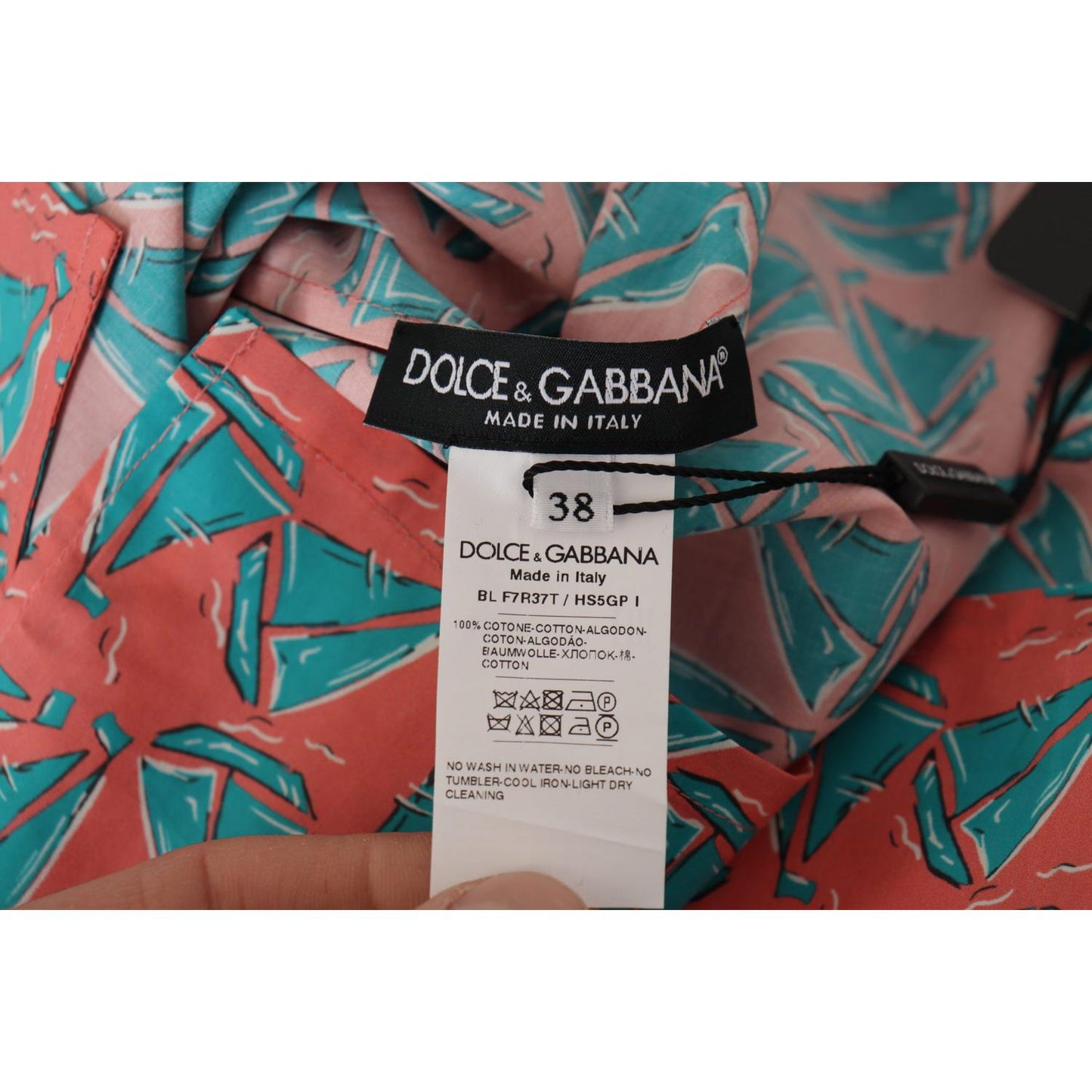 Dolce & Gabbana Chic Pink Sailboat Print Cotton Top Dolce & Gabbana Dark Slate Gray