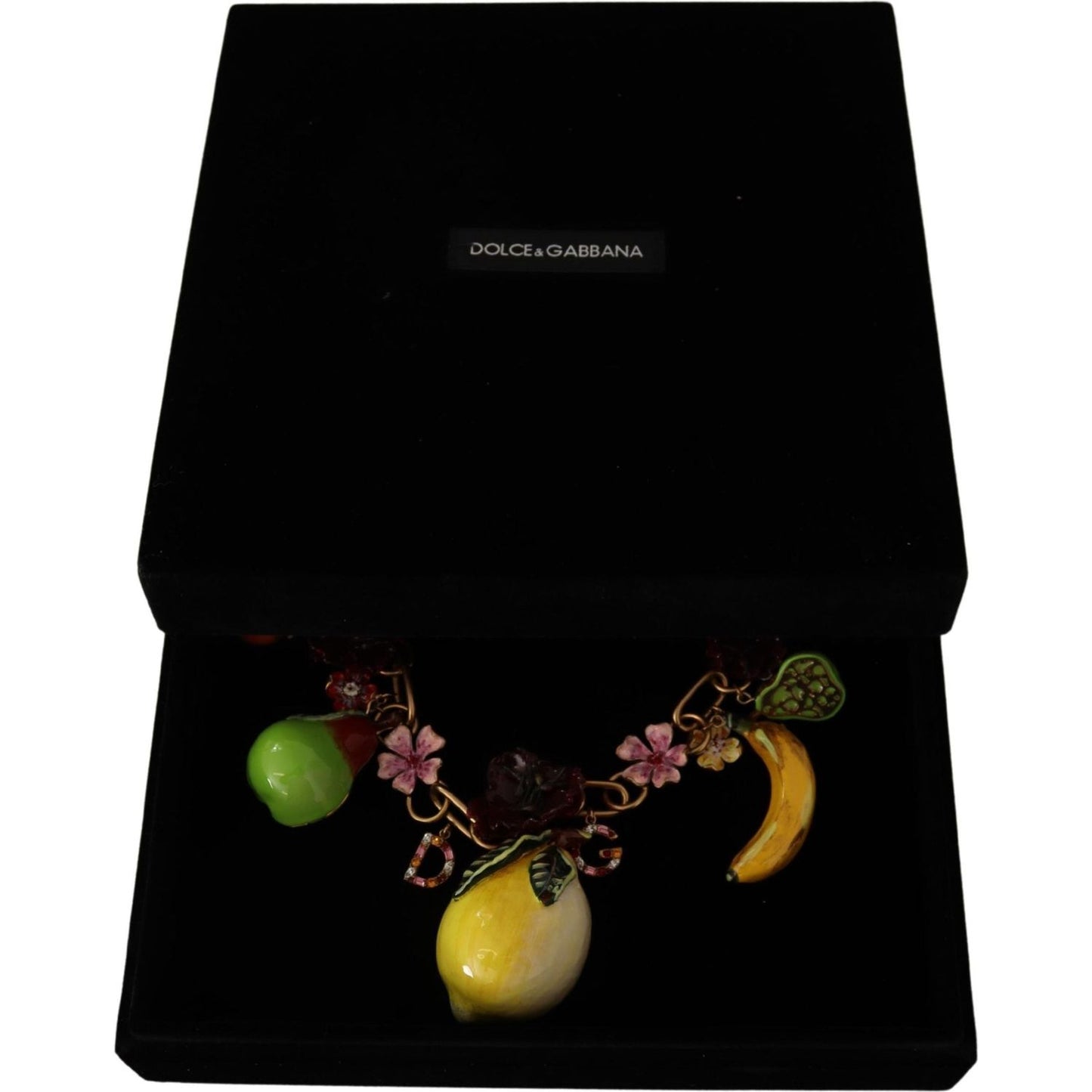 Dolce & Gabbana Chic Gold Statement Sicily Fruit Necklace Necklace Dolce & Gabbana Black