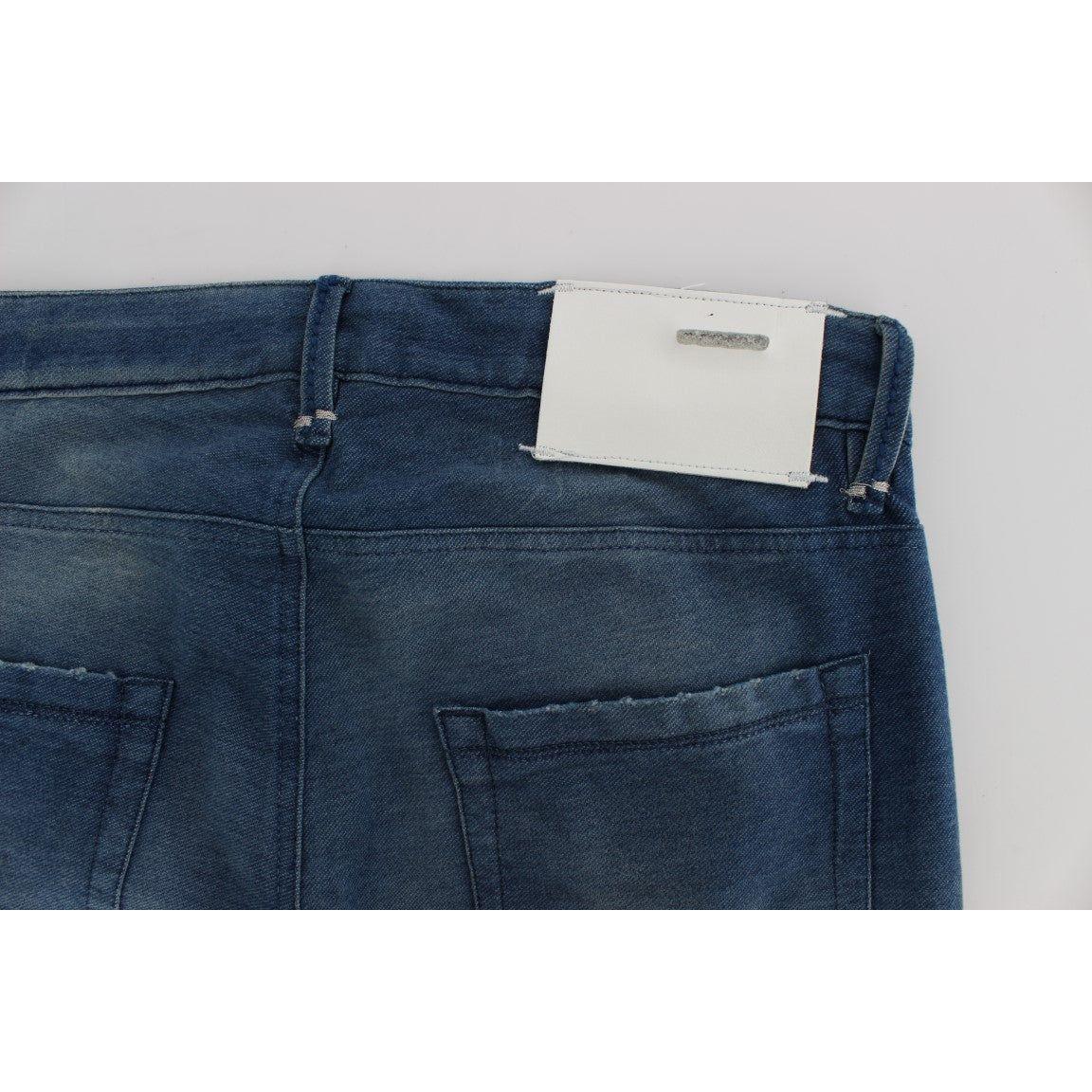 Acht Blue Wash Denim Cotton Stretch Slim Fit Jeans