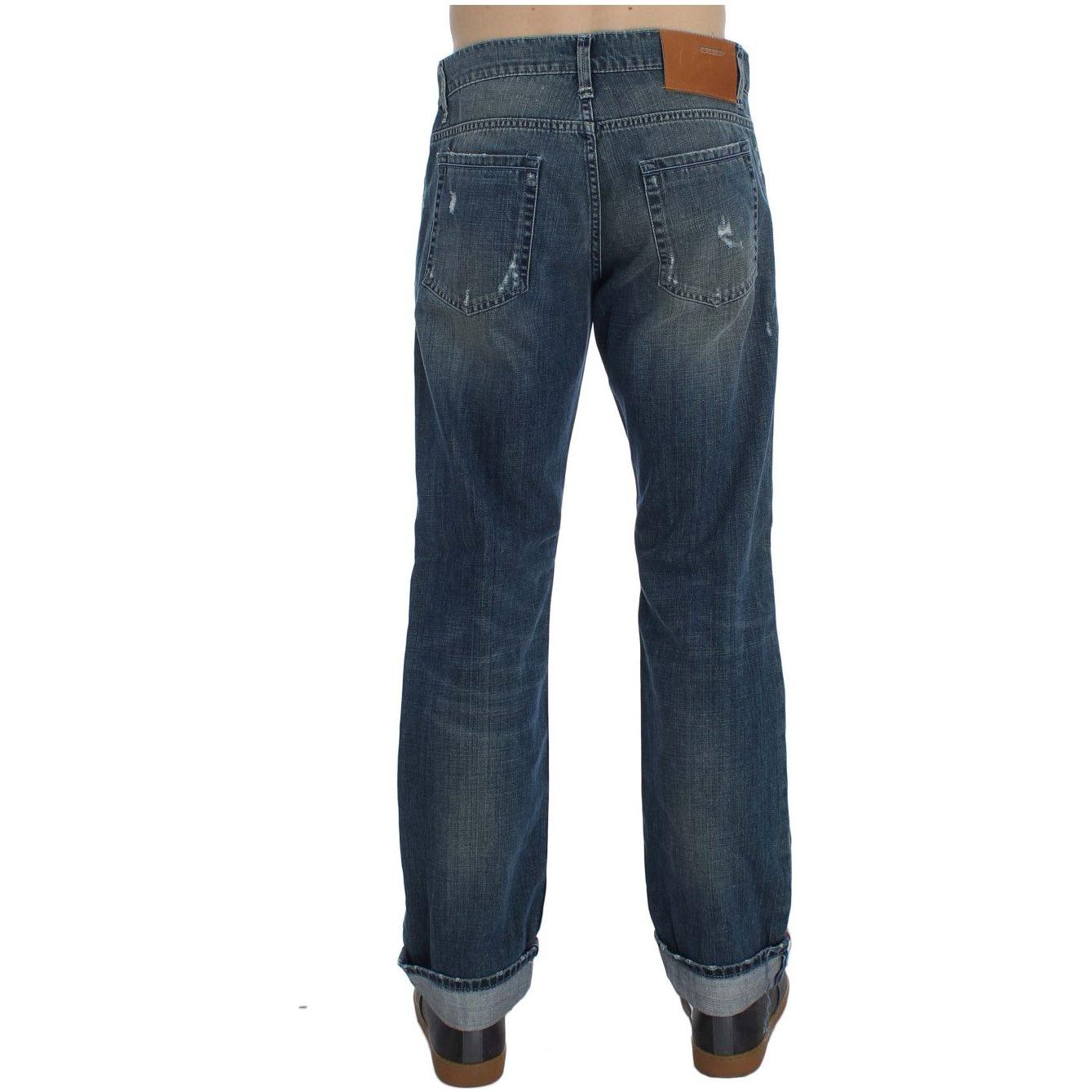Acht Elegant Regular Fit Blue Wash Denim Acht Dark Slate Gray