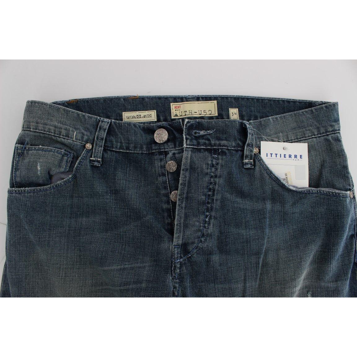 Acht Elegant Regular Fit Blue Wash Denim Acht Dark Slate Gray