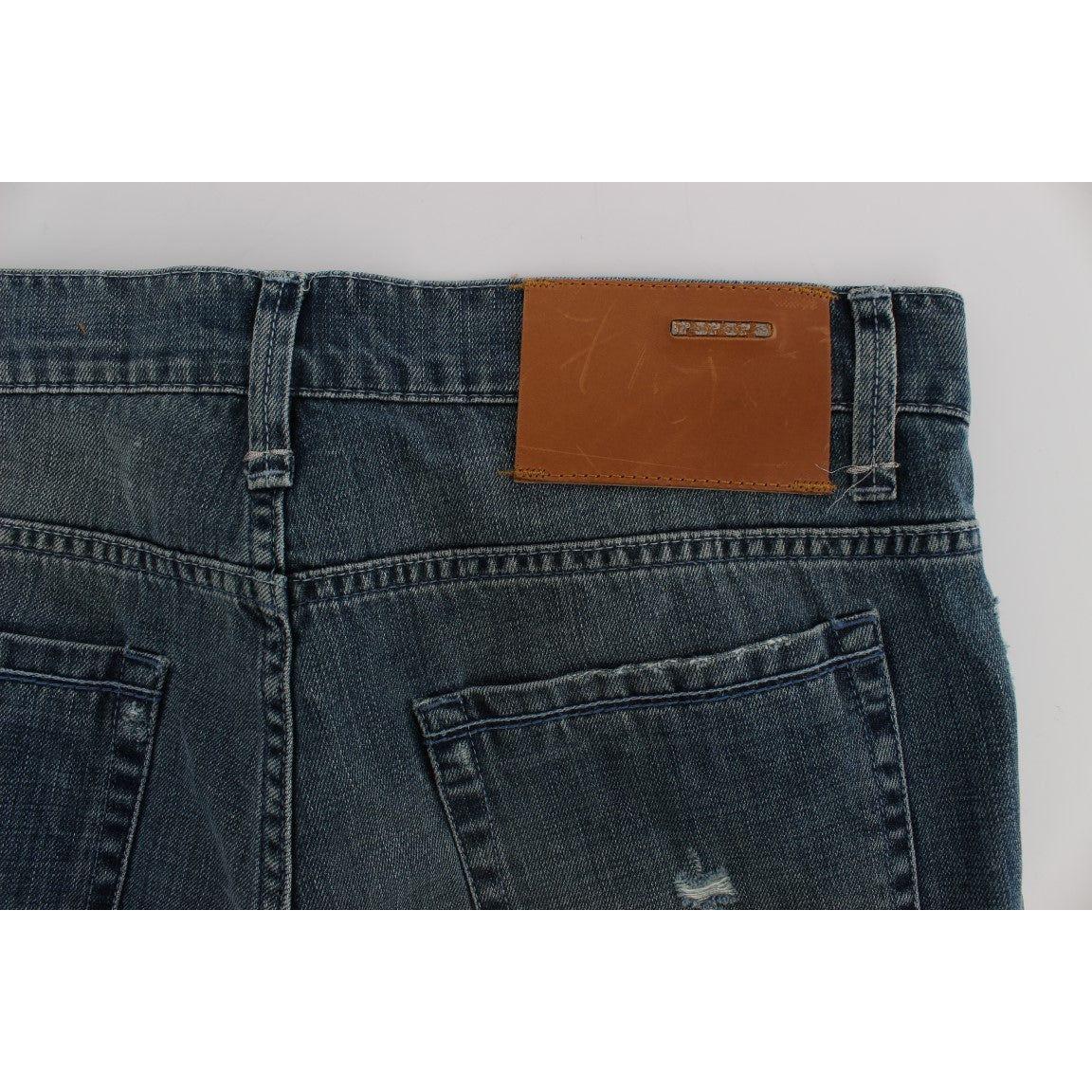 Acht Elegant Regular Fit Blue Wash Denim Acht Dark Slate Gray