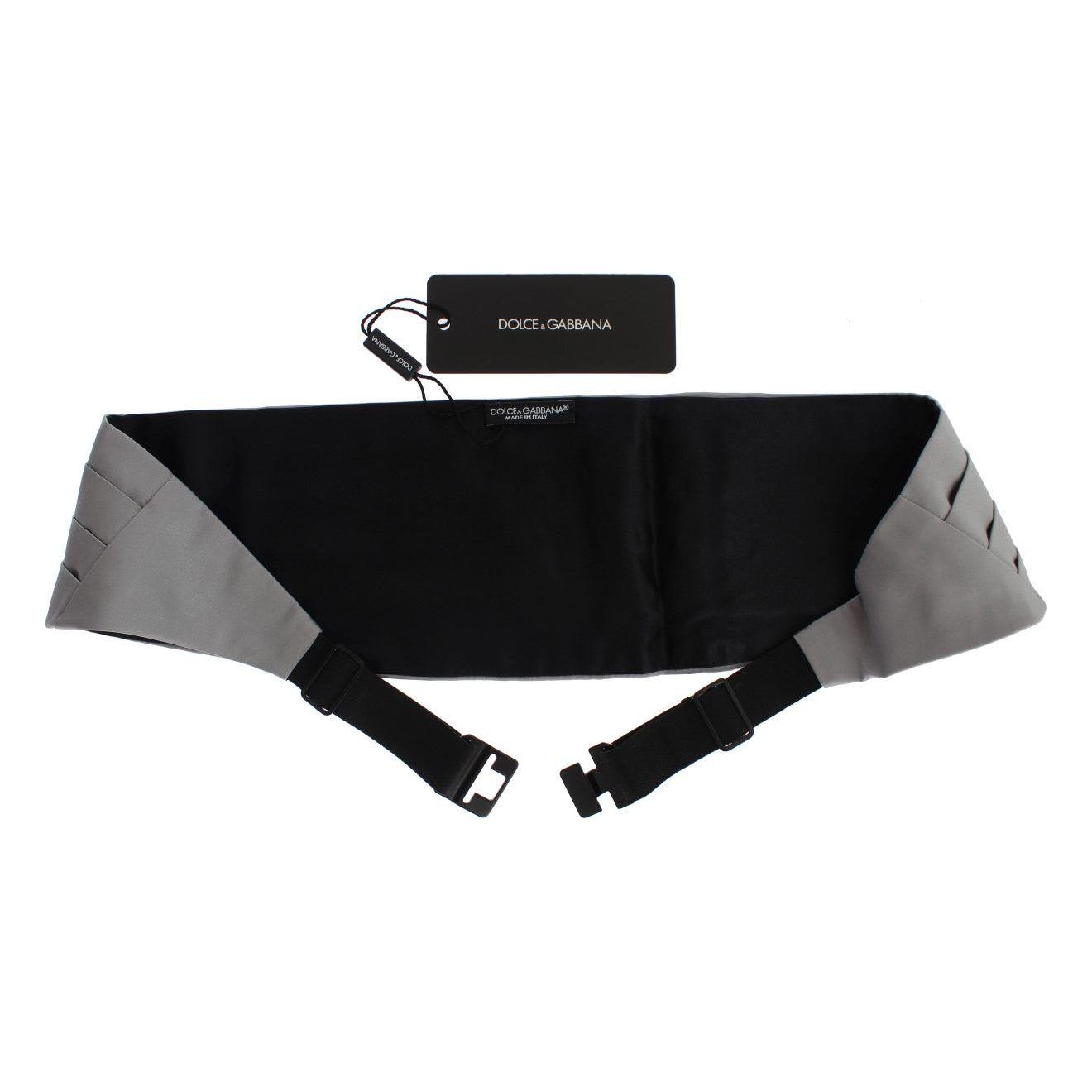 Dolce & Gabbana Elegant Silk Gray Cummerbund Dolce & Gabbana Black