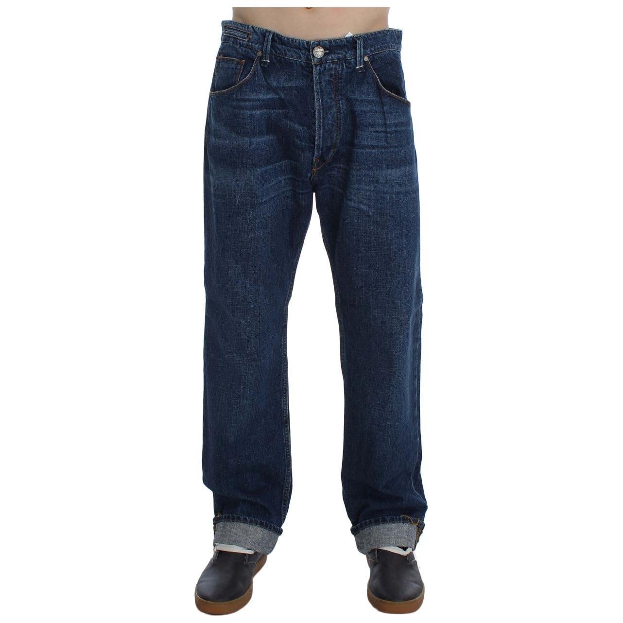 Acht Chic Baggy Loose Fit Blue Jeans for Men Acht Dark Slate Gray