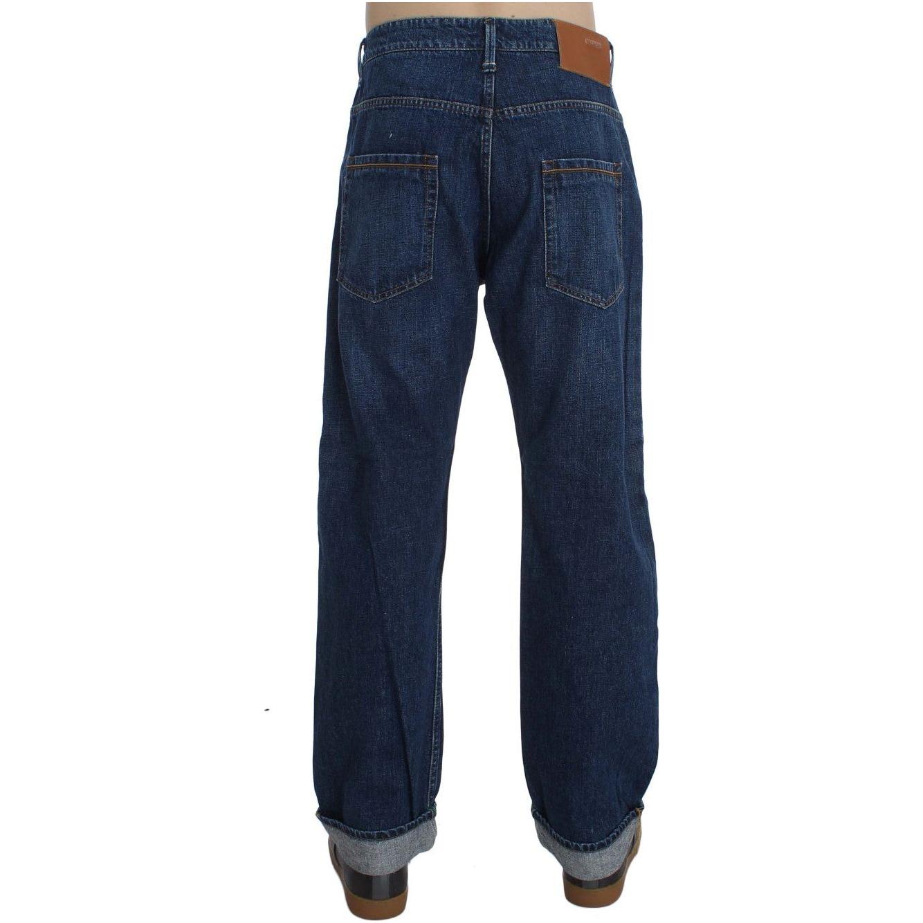 Acht Chic Baggy Loose Fit Blue Jeans for Men Acht Dark Slate Gray