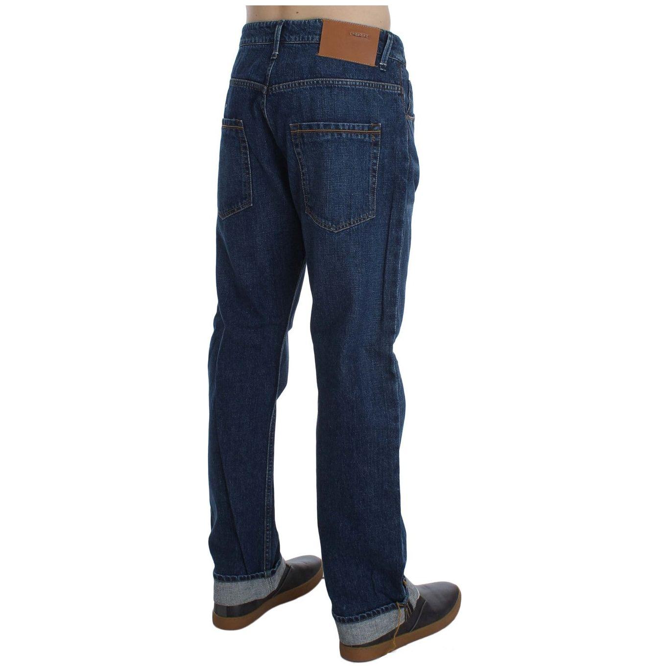 Acht Chic Baggy Loose Fit Blue Jeans for Men Acht Dark Slate Gray